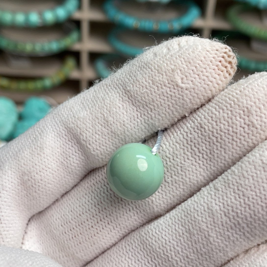 绿松石未镶嵌望舒精品水波纹圆珠6