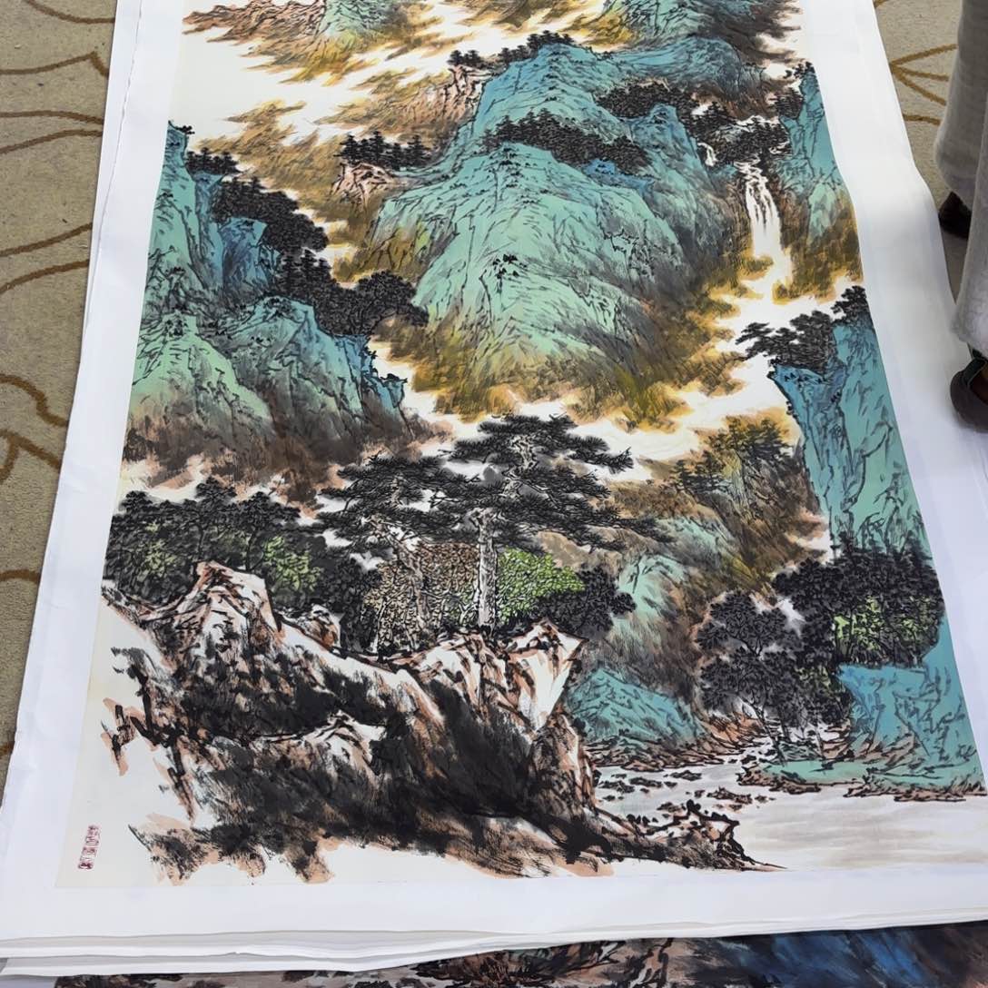 彬***…国画吴冠锦山水童