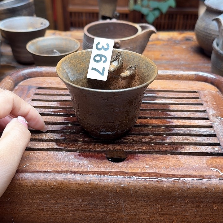 纯手工制作粗陶茶具