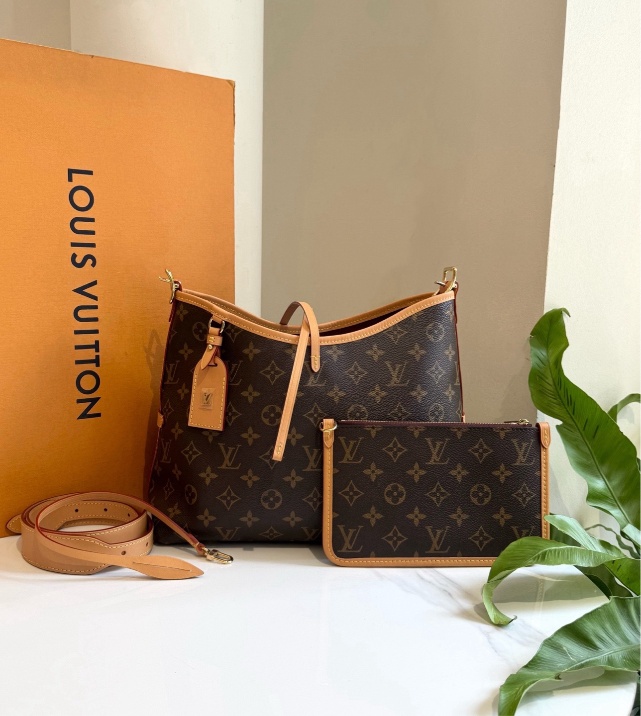 99新 LouisVuitton/路易威登 定金Carryall 斜挎包小号芯片款/