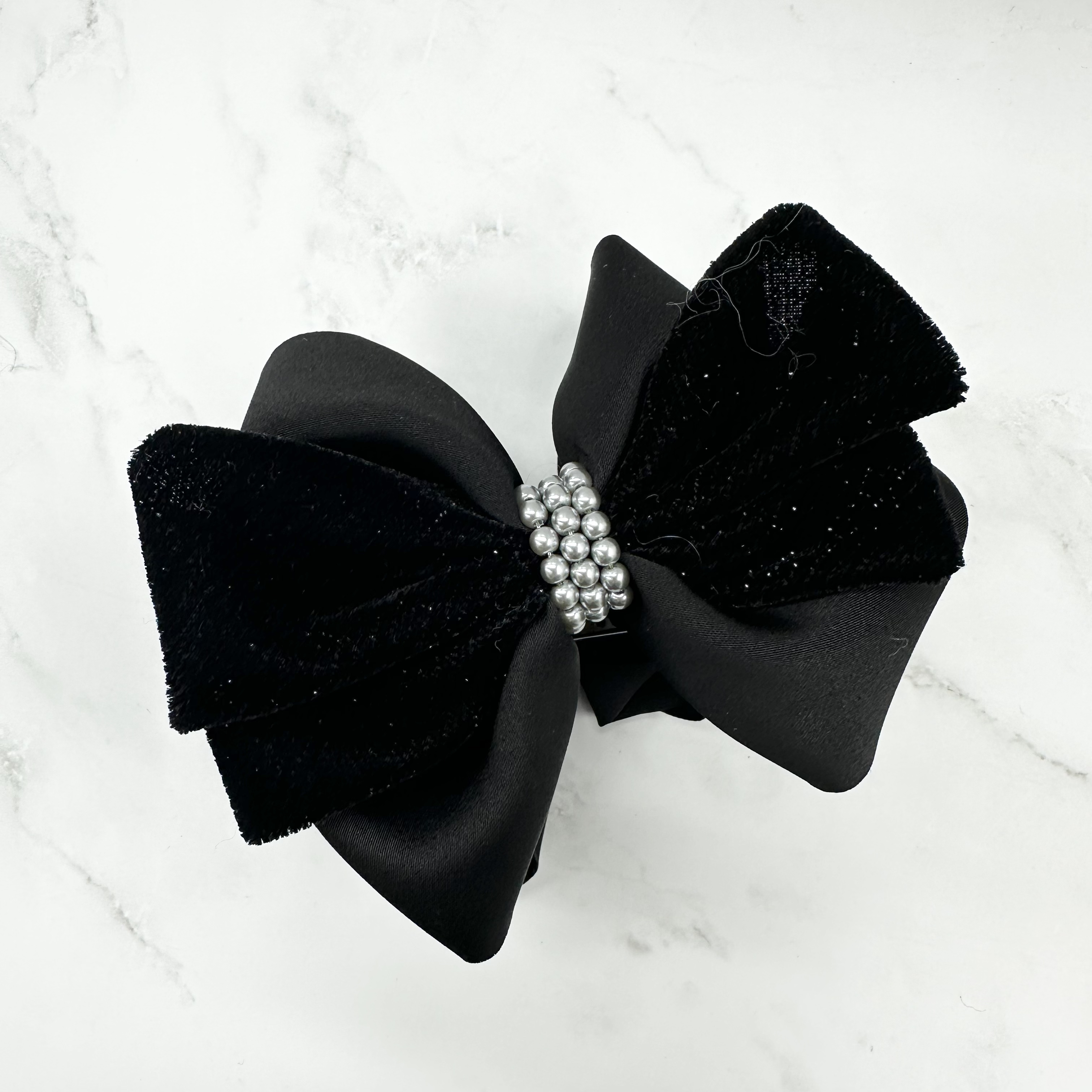 L905夕洛黑色蝴蝶结丸子夹女风抓夹简约中性女休闲风发夹