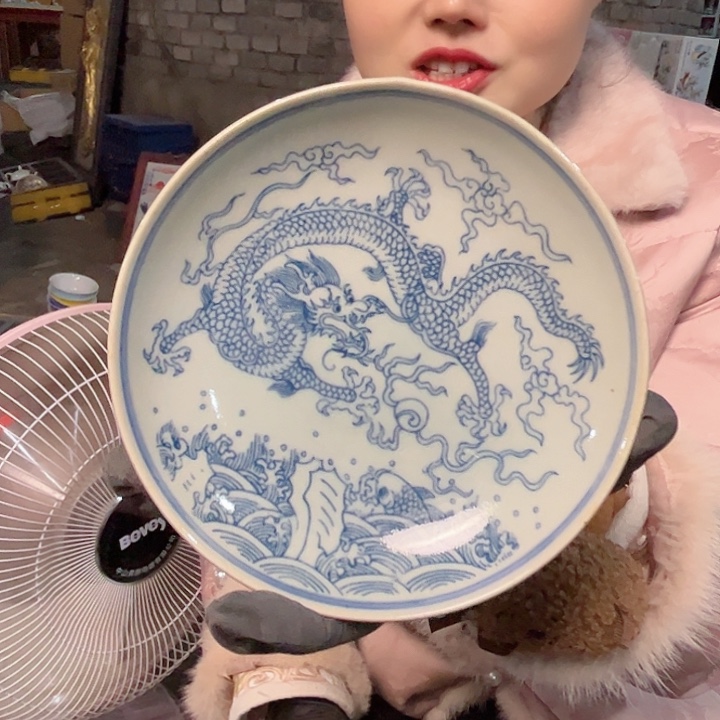 陶摆件景德镇高温大碟子