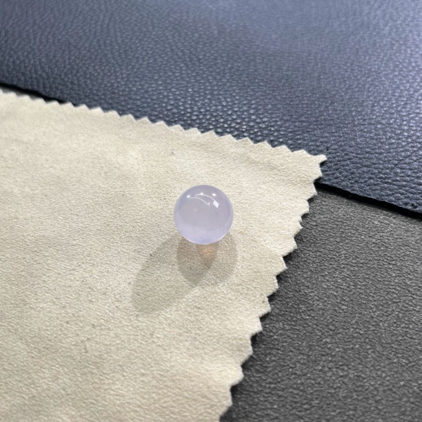 天然缅甸翡翠A货玻璃种冰紫单珠卡13.7mm