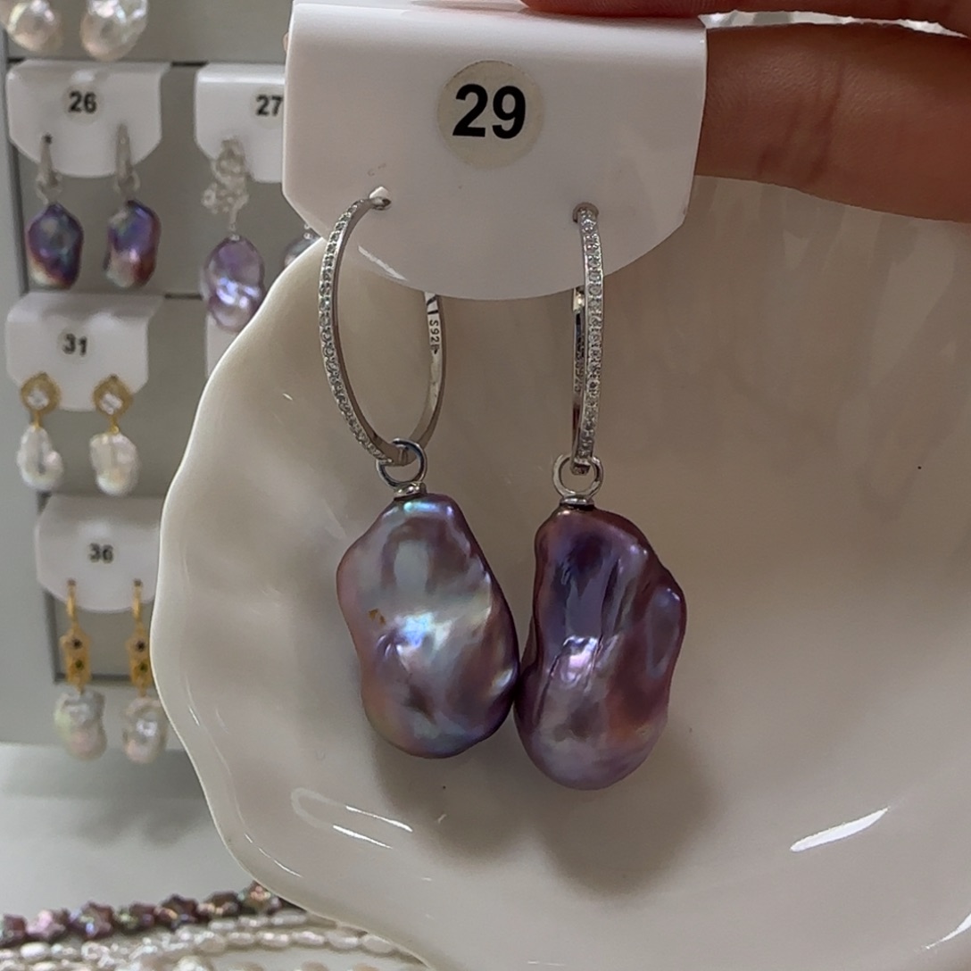 淡水珍珠耳饰银S925镶嵌燕*