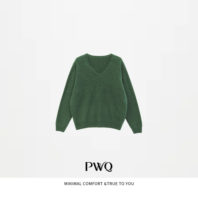 【人手一件】上衣山羊-绒V领长袖绵羊毛针织毛衣DLC-259086-QJ-QP
