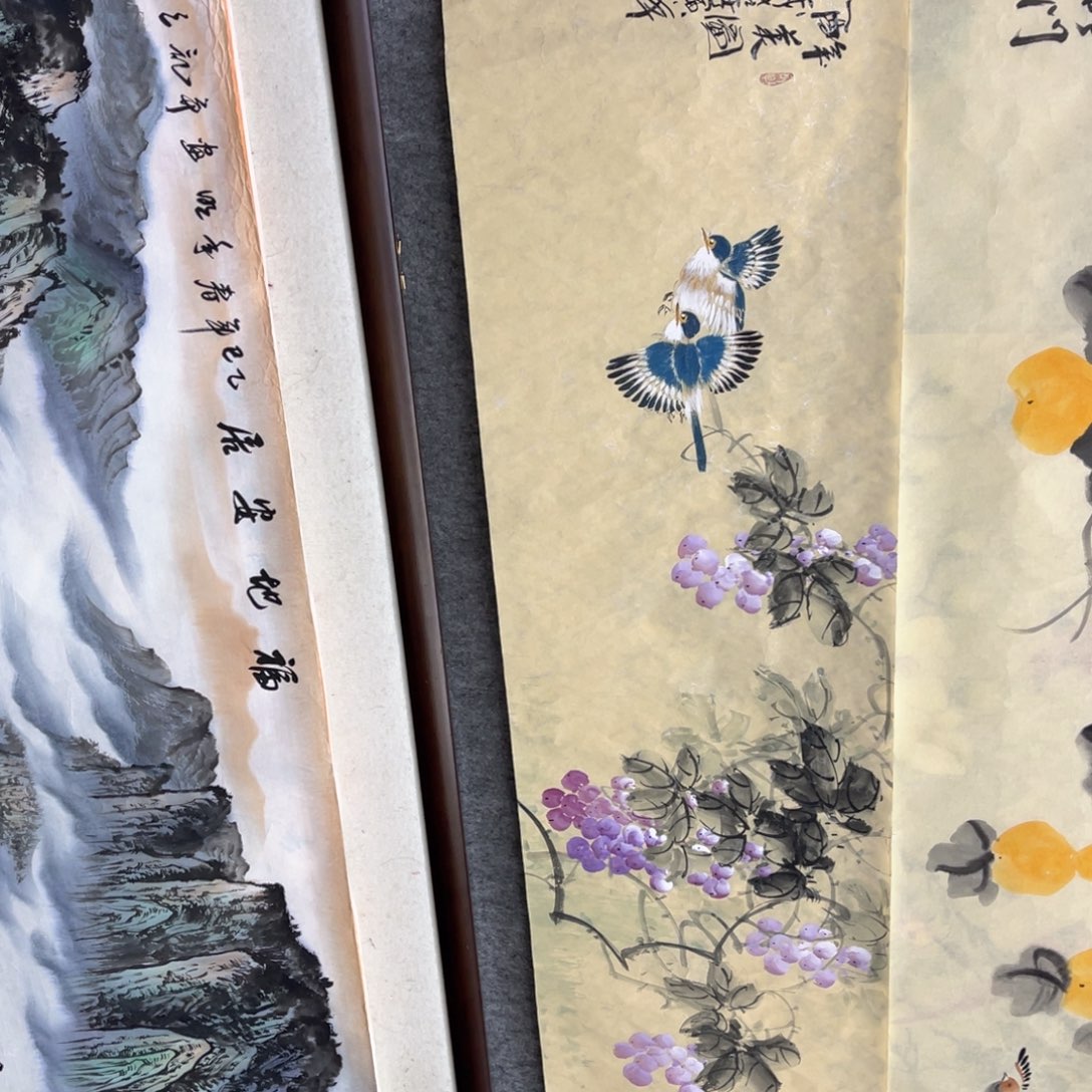 国画四尺对开醉美图画芯