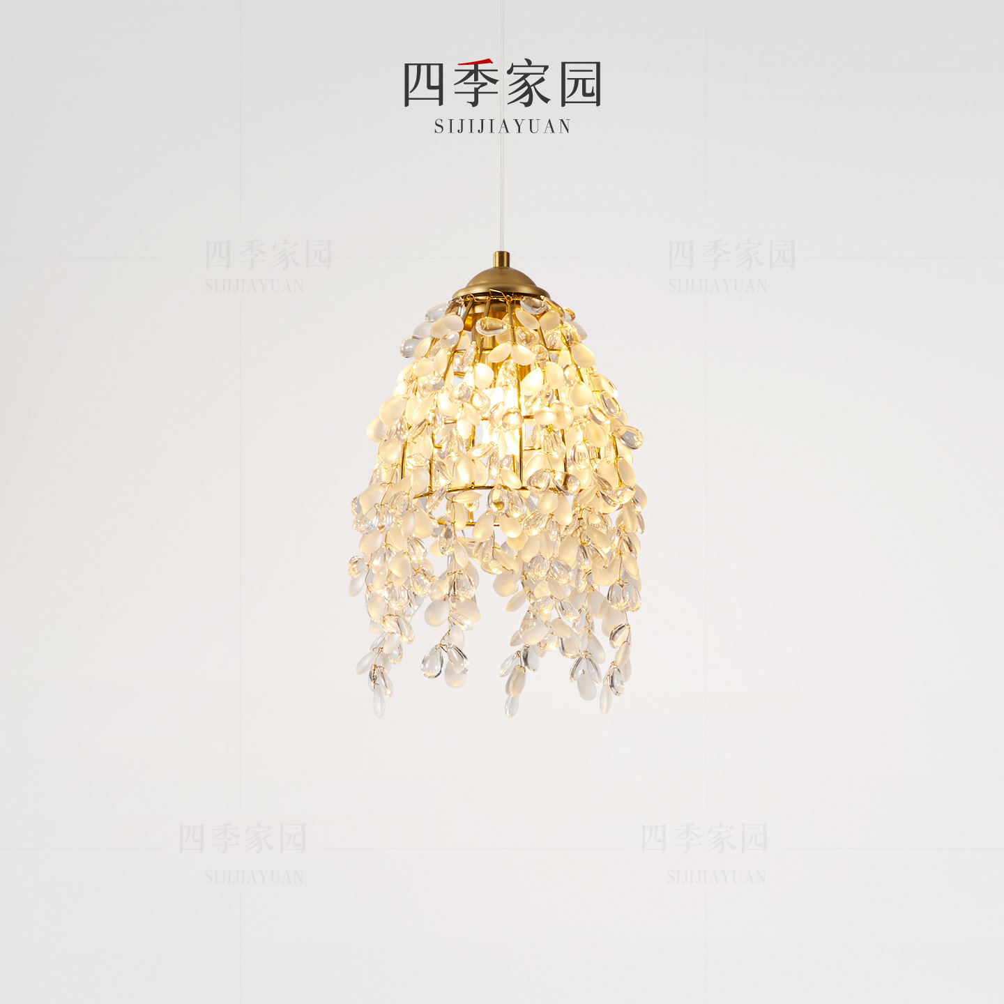 法式轻奢水晶小吊灯复古简约卧室床头吊线灯衣帽间玄关艺术高级感
