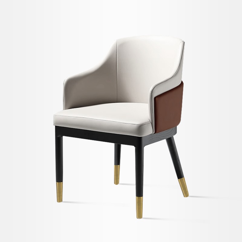 意式极简轻奢家用实木餐椅设计师咖啡厅实木椅样板房餐椅白蜡木椅