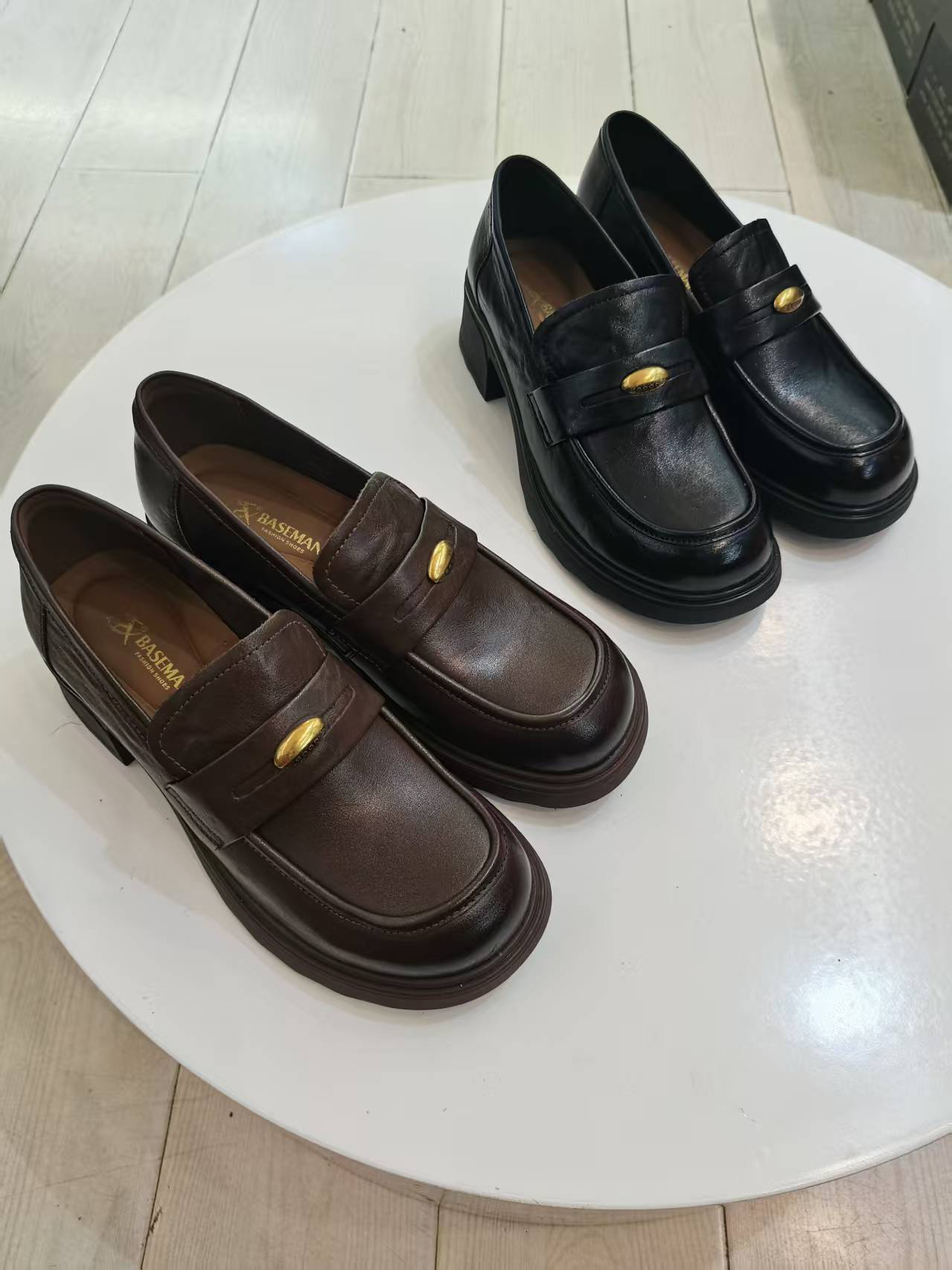 厚底粗跟休闲风乐福鞋秋季休闲女款