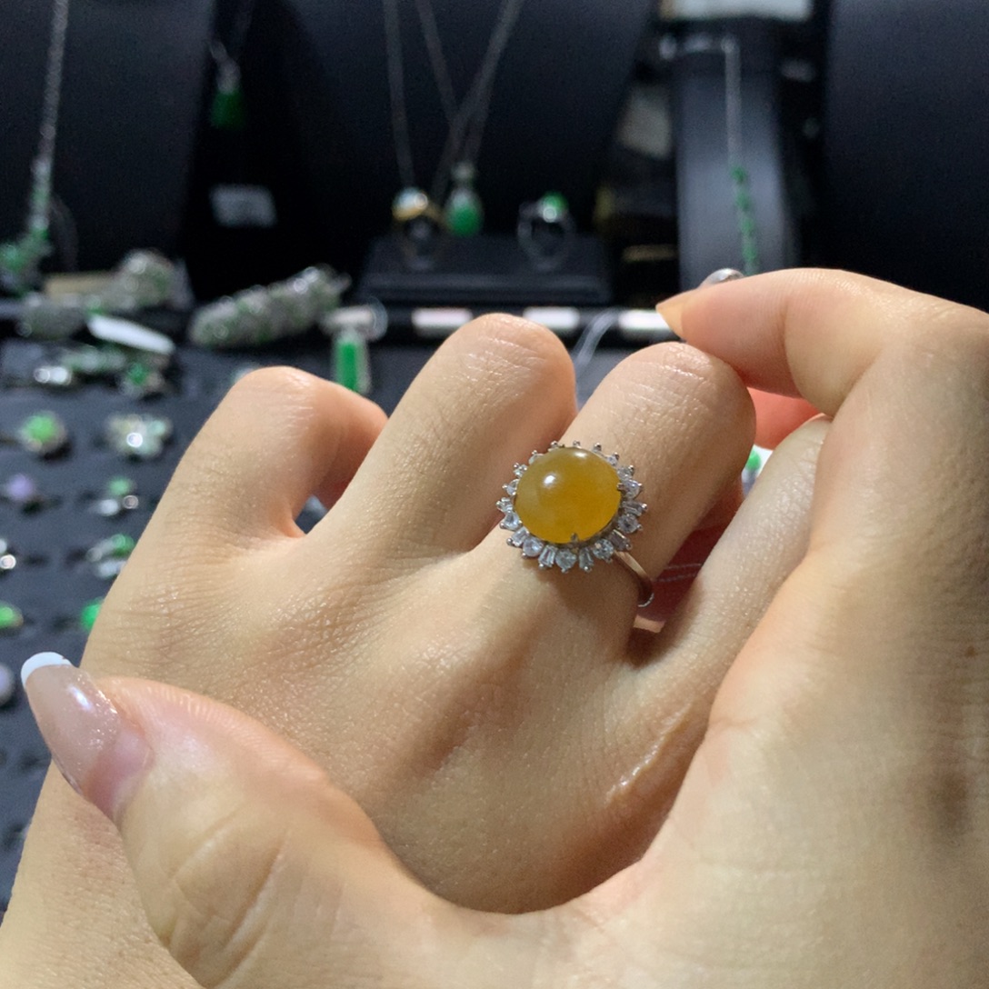 银S925镶嵌翡翠耳饰