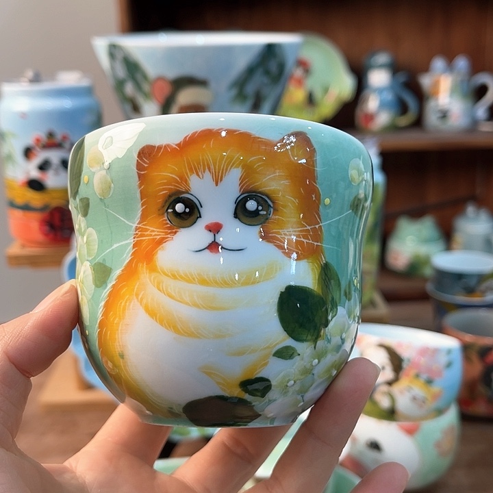 陶景德镇釉下手绘陶瓷 