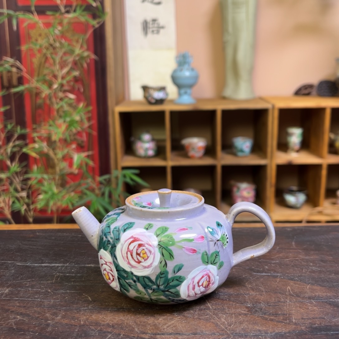 杯柴烧手工手绘陶瓷