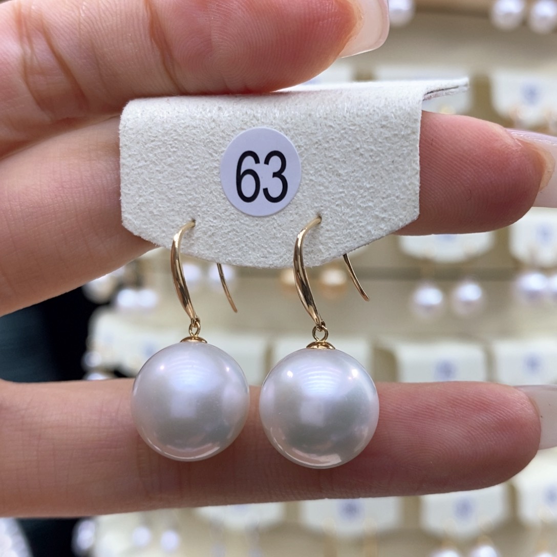 淡水珍珠耳饰18K金镶嵌