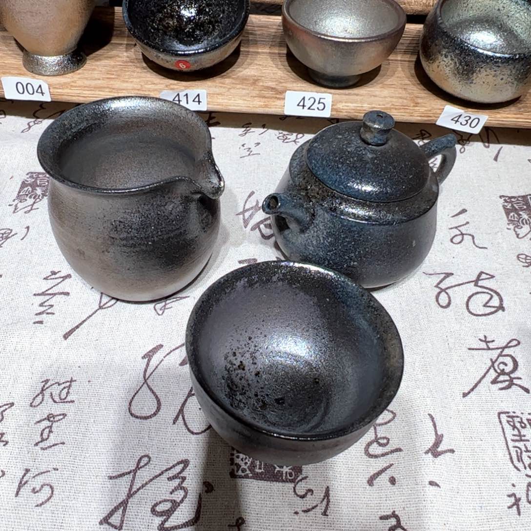 壶建水紫陶紫泥柴烧套装