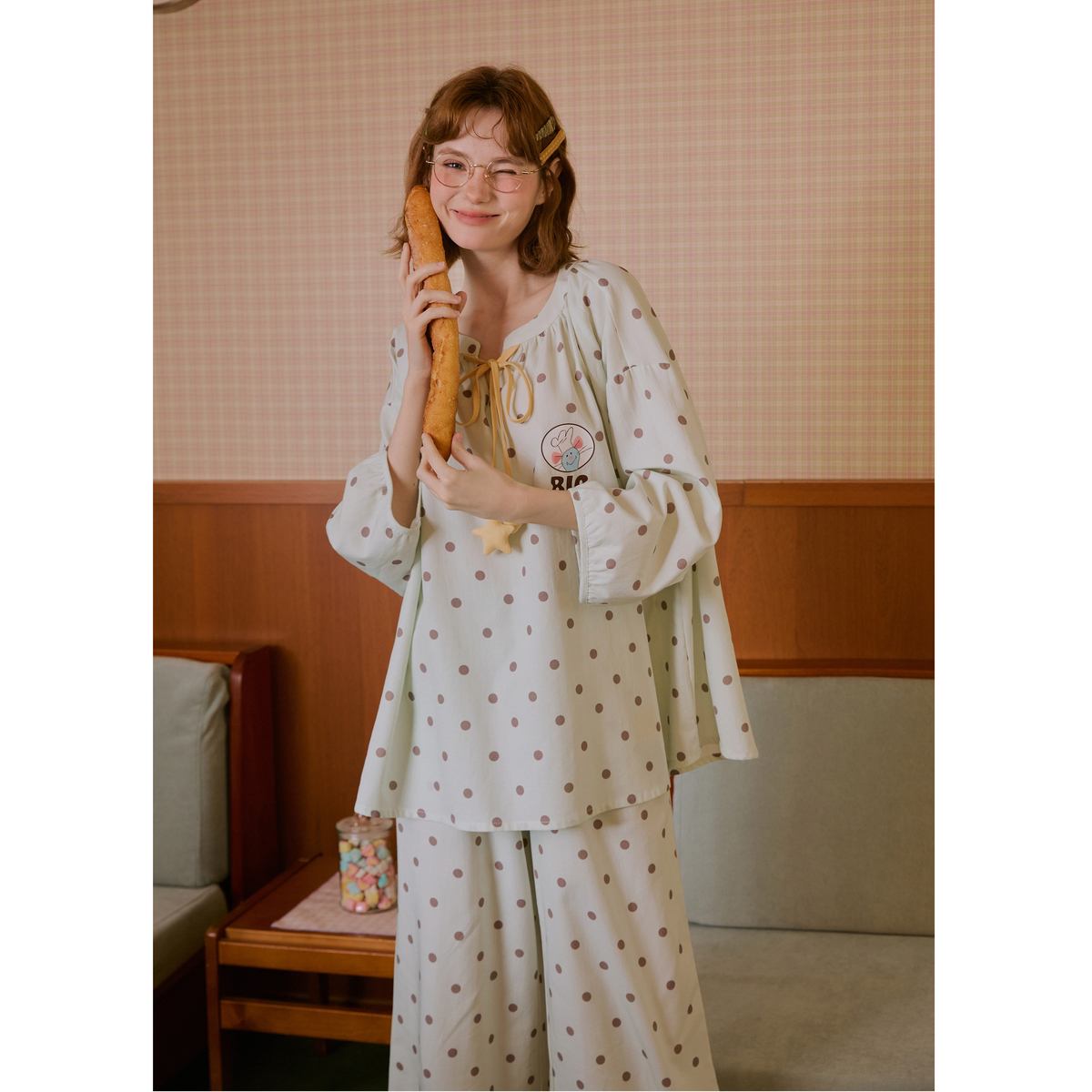 【Gukoo/果壳】春季料理鼠王联名卡通可爱可外穿舒适女士睡衣家居服