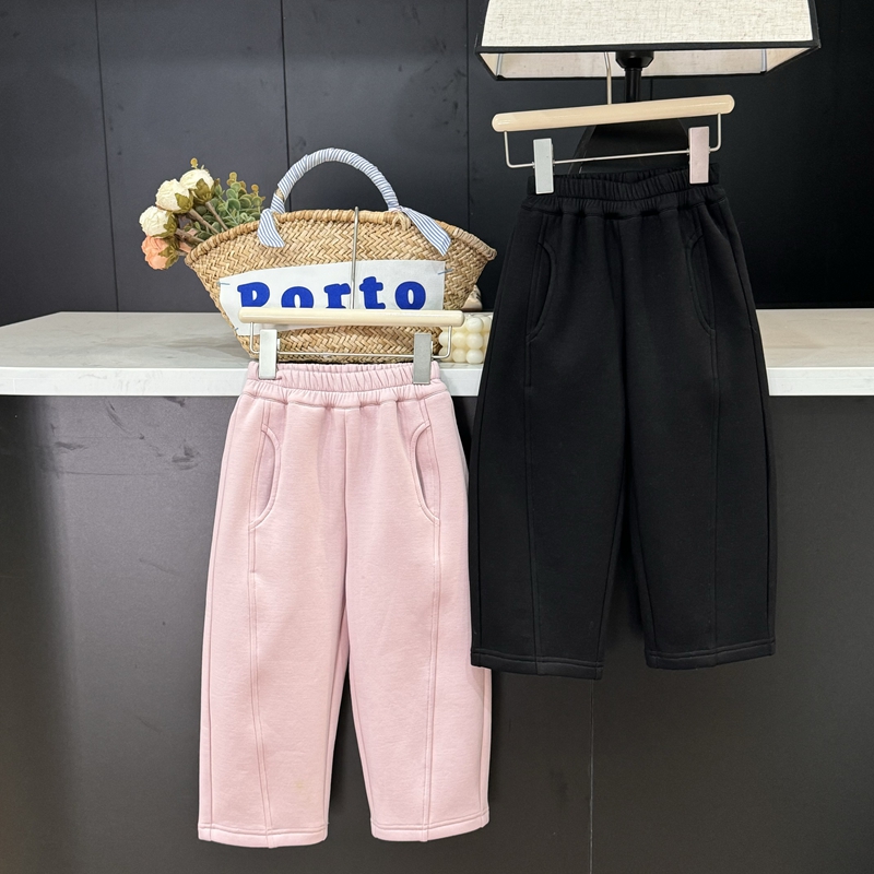 现货Leamomo【胶原卫裤】女童新款洋气儿童加厚长裤冬季运动卫裤