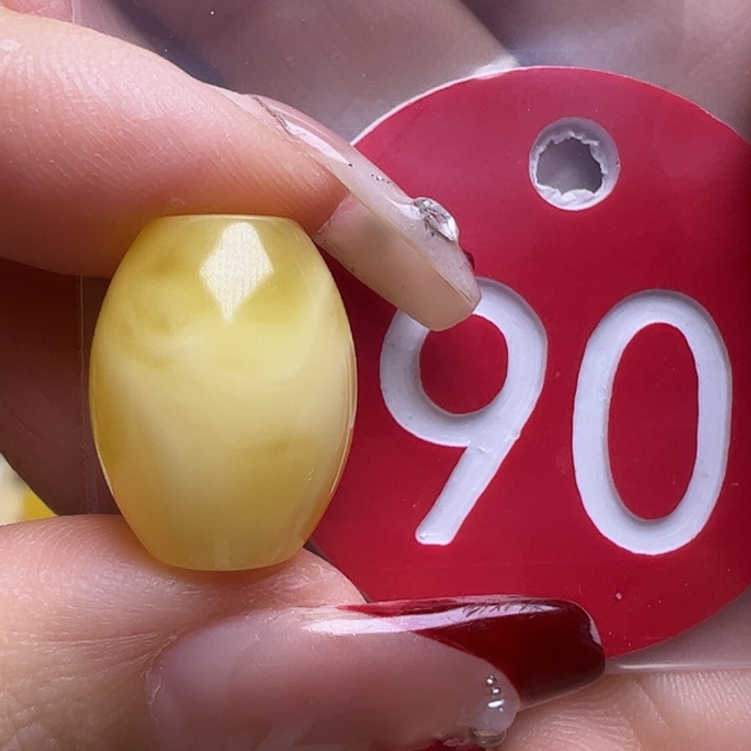 蜜蜡未镶嵌珠宝奇石紫**薇12.8mm桶珠