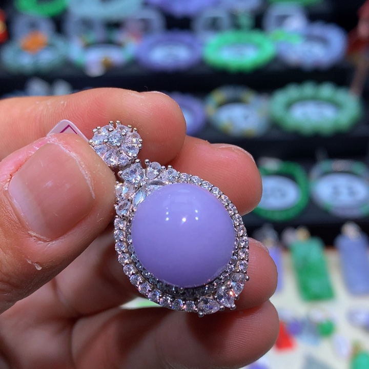 翡翠银S925镶嵌颈饰