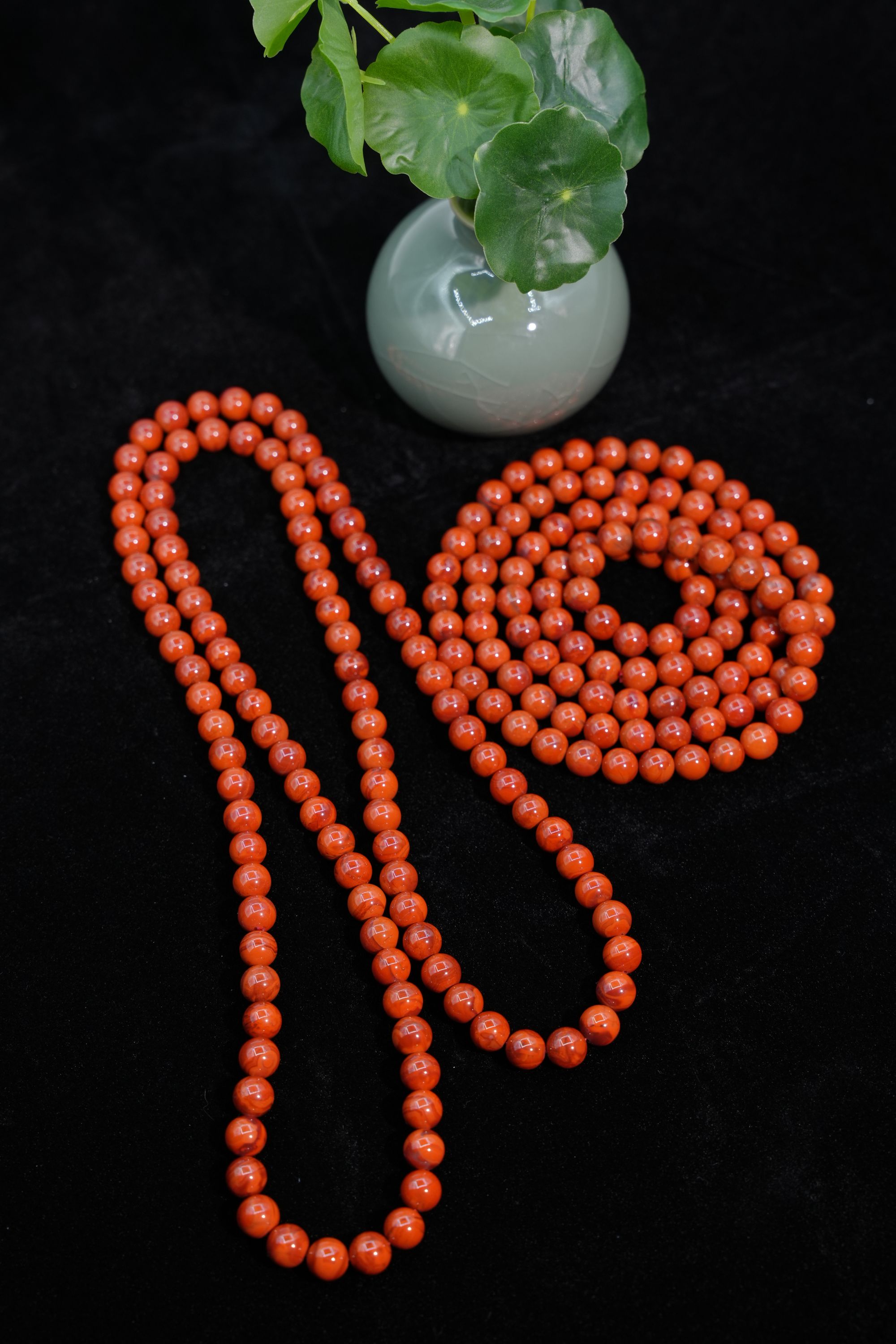 【元宝珠宝】8+南红牛血红佛珠多样性发一件YB16014805