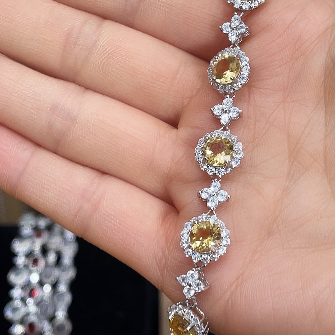 银S925镶嵌黄晶手链