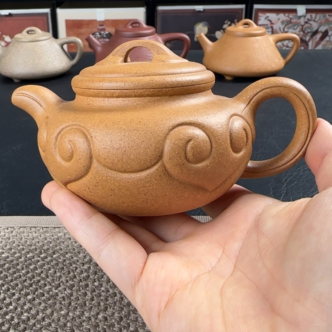 茶壶紫砂仿古如意230ml老宕半手