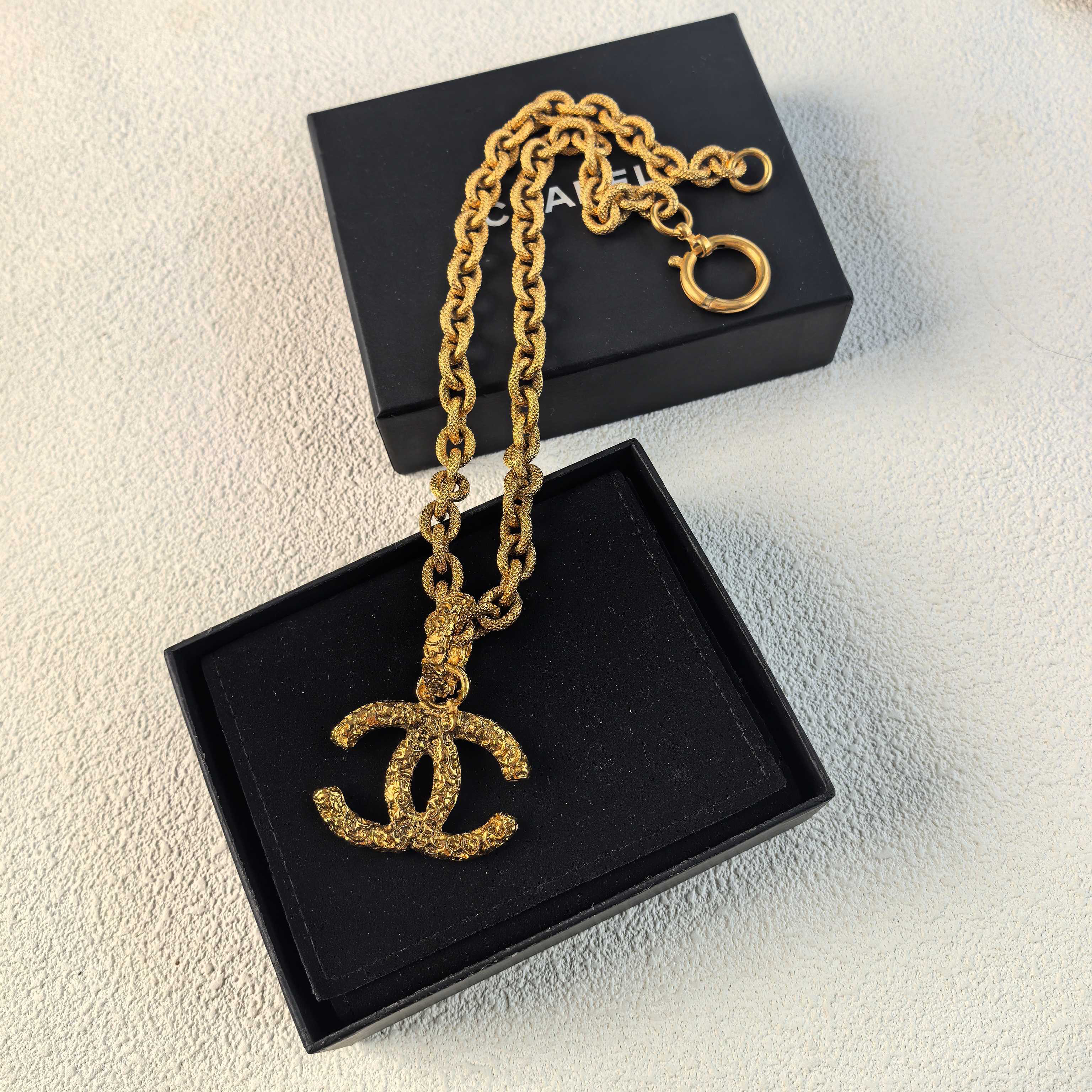 95新 Chanel/香奈儿 泡泡中古Chanel熔岩双C项链