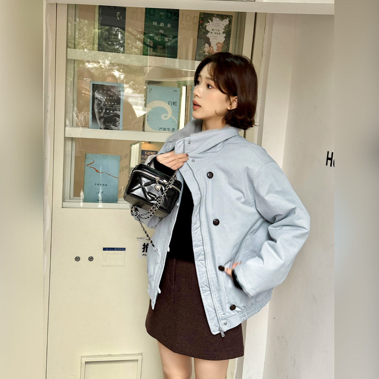 【牙牙】【双十二92折】【冰川派克】FS511W017翻领百搭外套