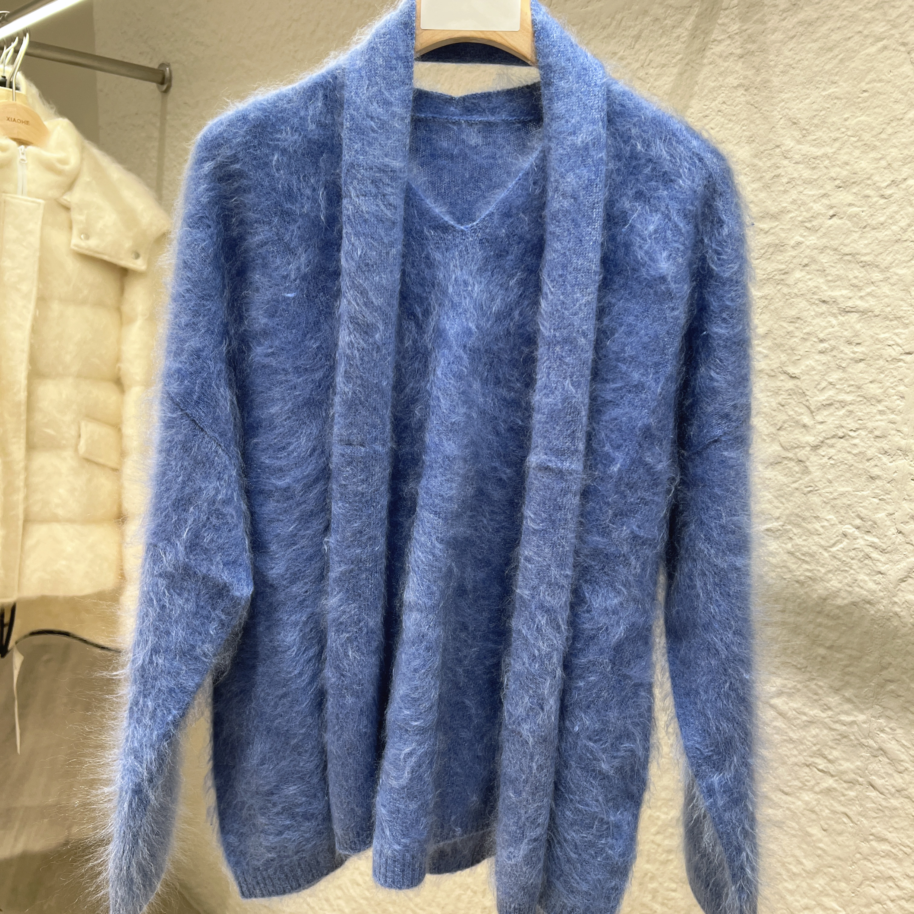 【云龙工厂】100山羊绒拉绒圆领时尚休闲女款加厚V领套头衫7100