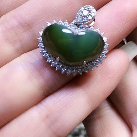 和田玉银S925镶嵌戒指