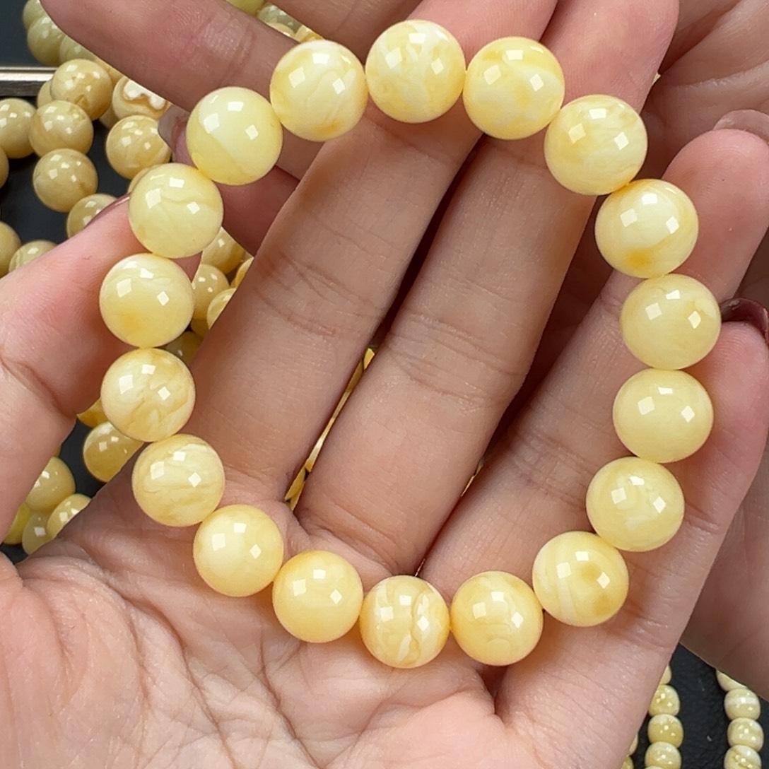 琥珀未镶嵌手链12.3白蜡妖花