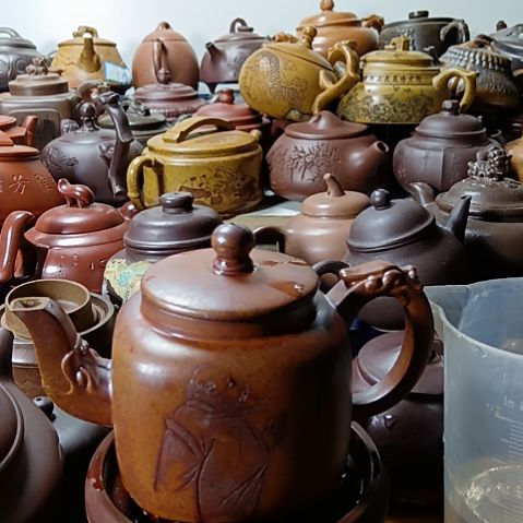 茶壶段泥宜兴原矿段泥柴烧手工350cc沉香泥紫砂壶