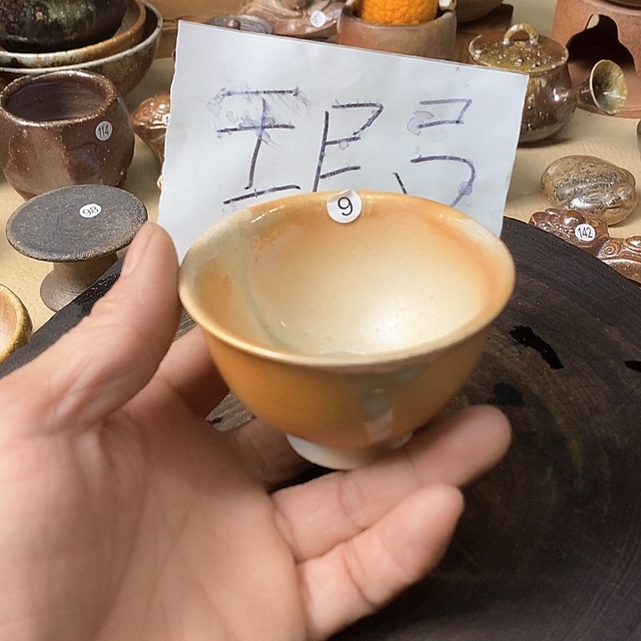 杯手工粗陶、柴烧茶器