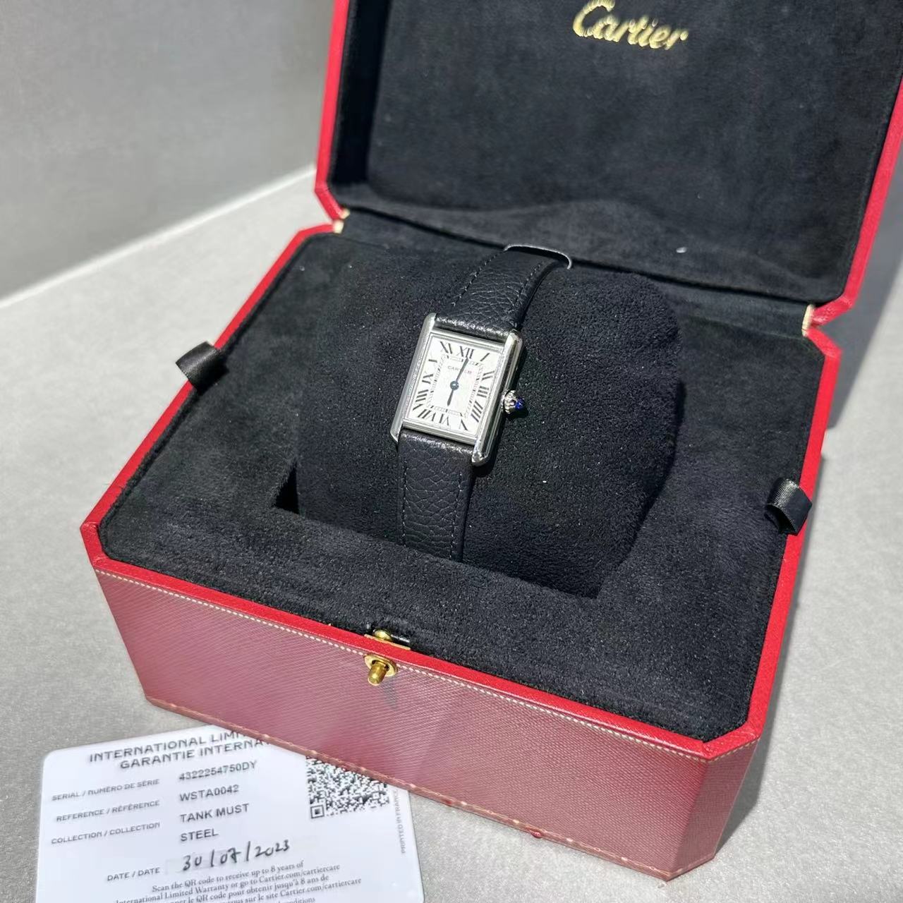 95新 Cartier/卡地亚 卡地亚   坦克系列 经典罗马刻度 腕表-手表
