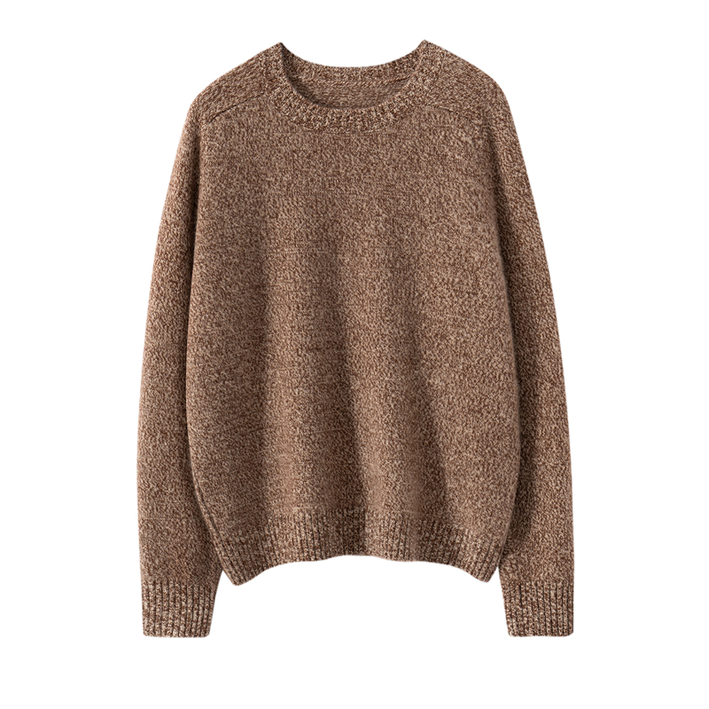 AG花纱 100%山羊绒花纱加厚女士圆领羊绒衫女