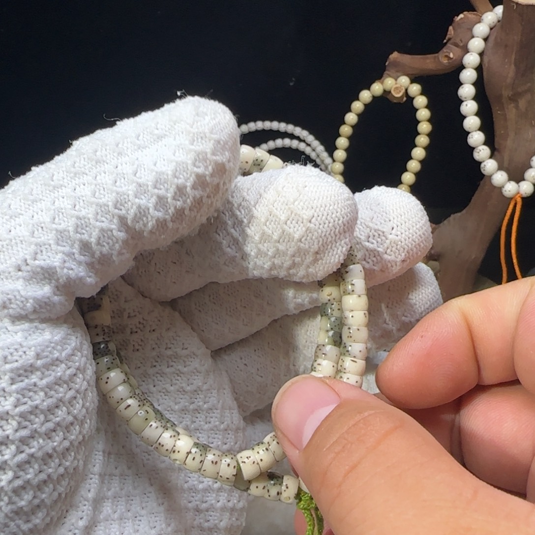 青***鸾手串星月菩提6改全玉化切切