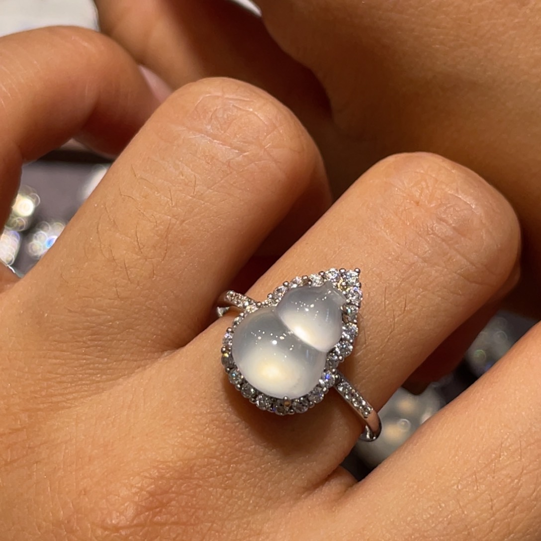 银S925镶嵌戒指翡翠戒指