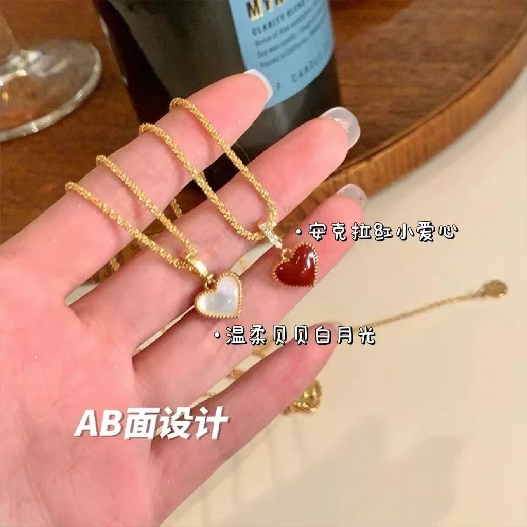 铜合金项链 【小确幸】秋冬温柔红色项链