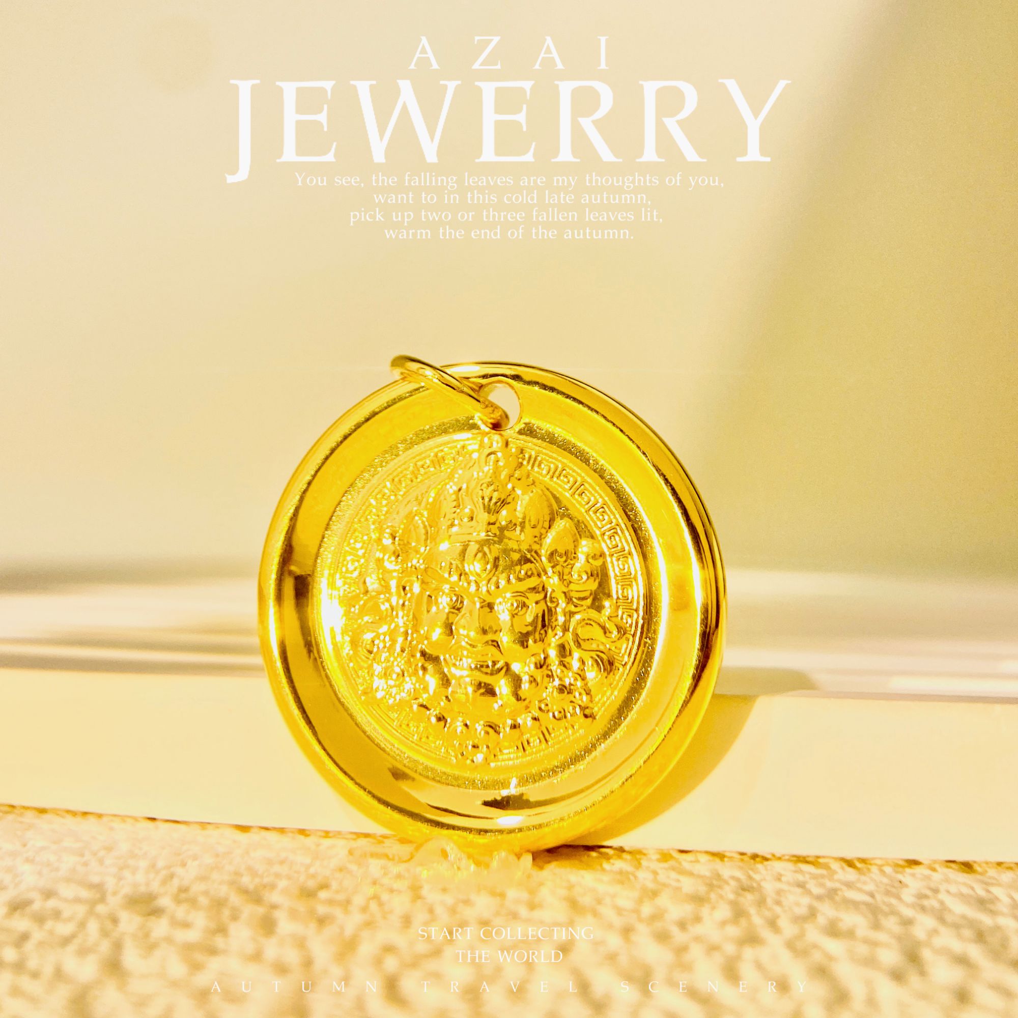 吊坠足银 时尚经典优质百搭大小黄财神吊坠23克