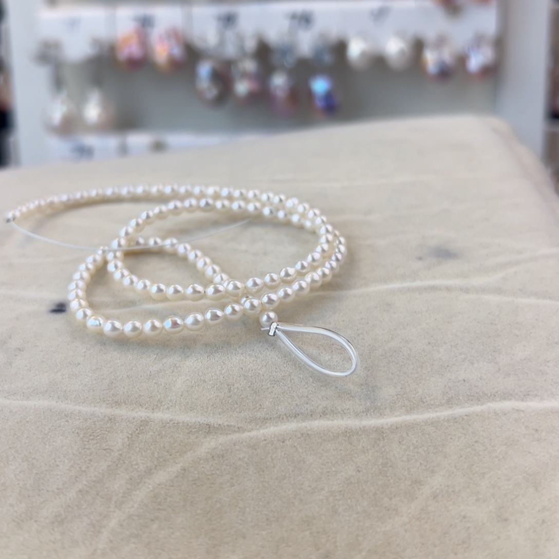 淡水珍珠项链银S925镶嵌伊*苮