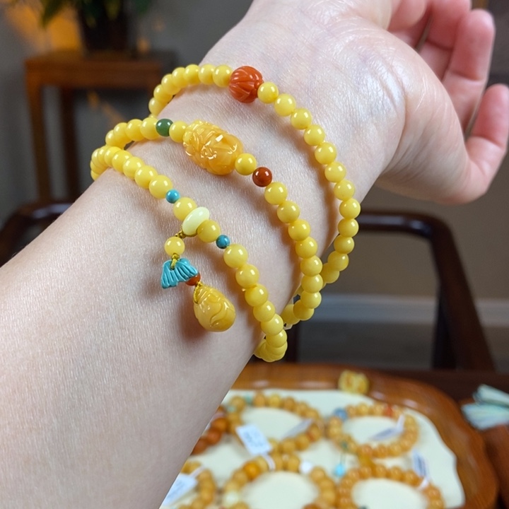 琥珀手链未镶嵌蜜蜡手串5