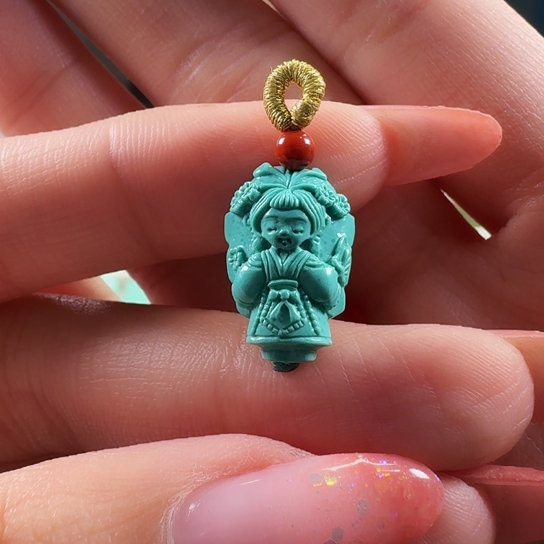 绿松石未镶嵌吊坠(不含链)小仙女
