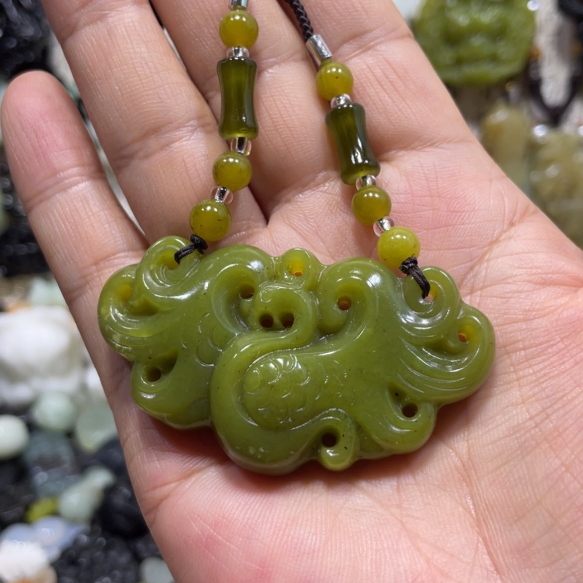 【闪购商品】岫玉颈饰未镶嵌啊*105吊坠