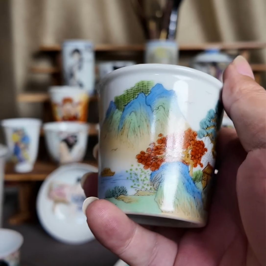 景德镇手绘山水主人杯