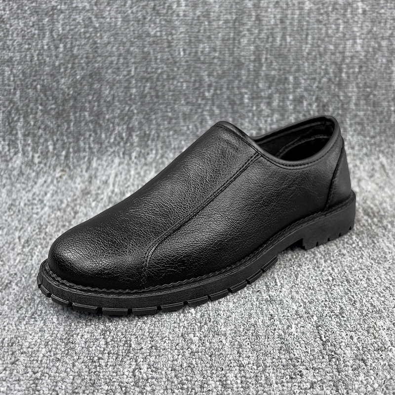 H1男士休闲皮鞋断码驾车套脚鞋一脚蹬懒人鞋时尚真皮皮鞋男鞋