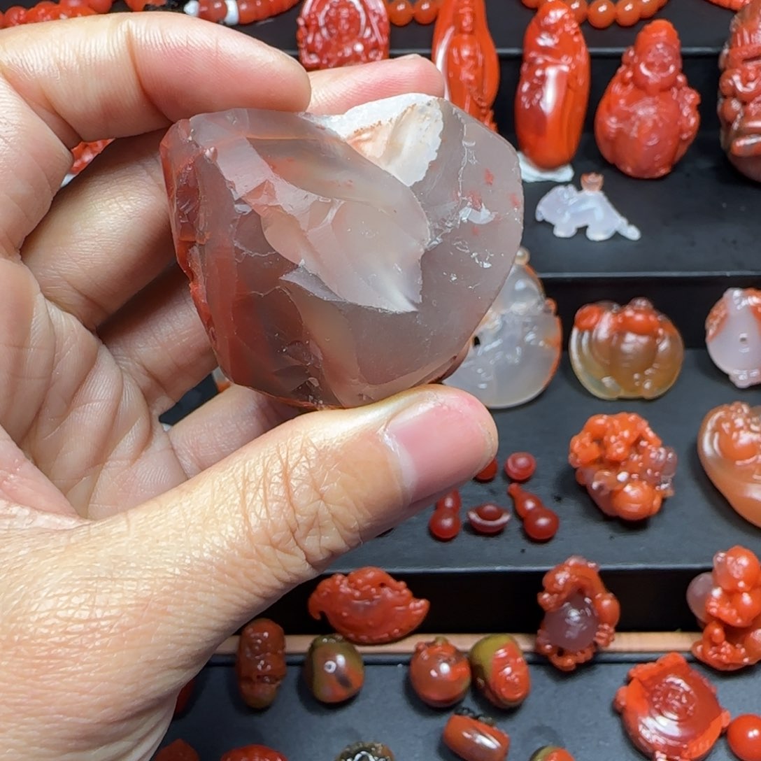 南红玛瑙挂件未镶嵌打*仔