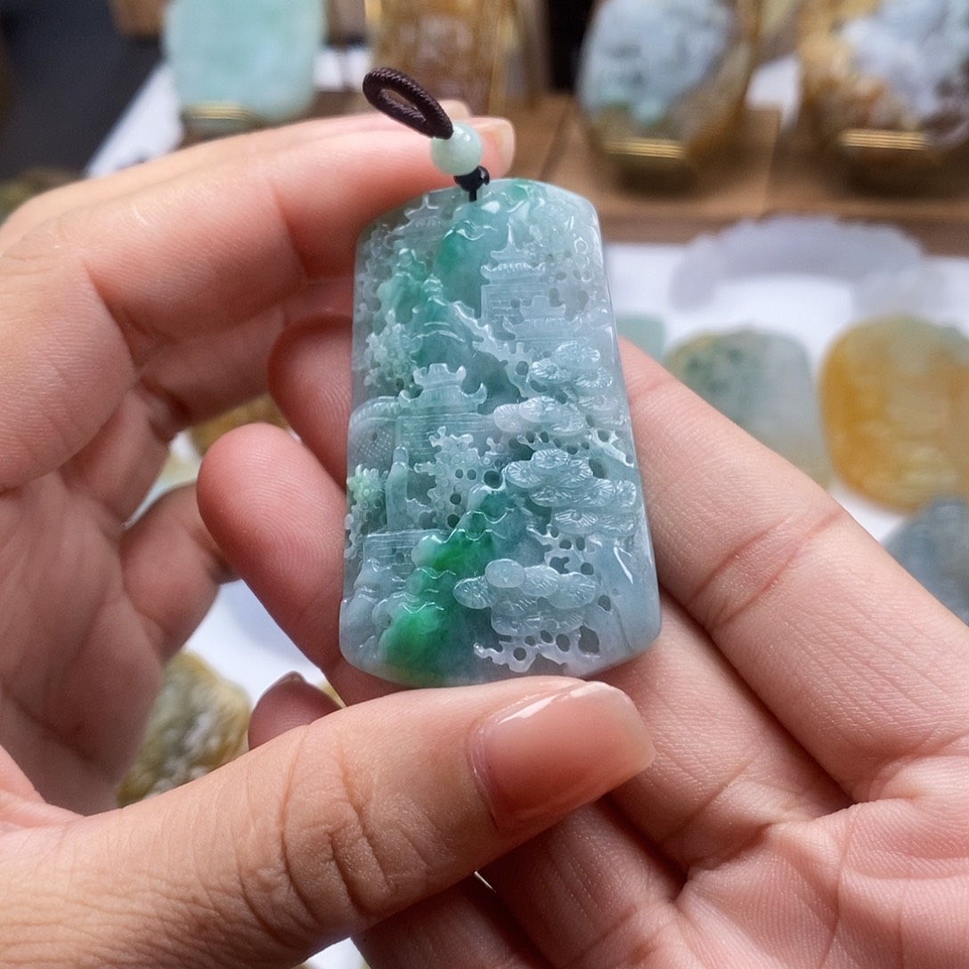 未镶嵌定制翡翠山水