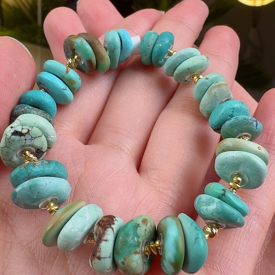 绿松石珠宝奇石18K金镶嵌