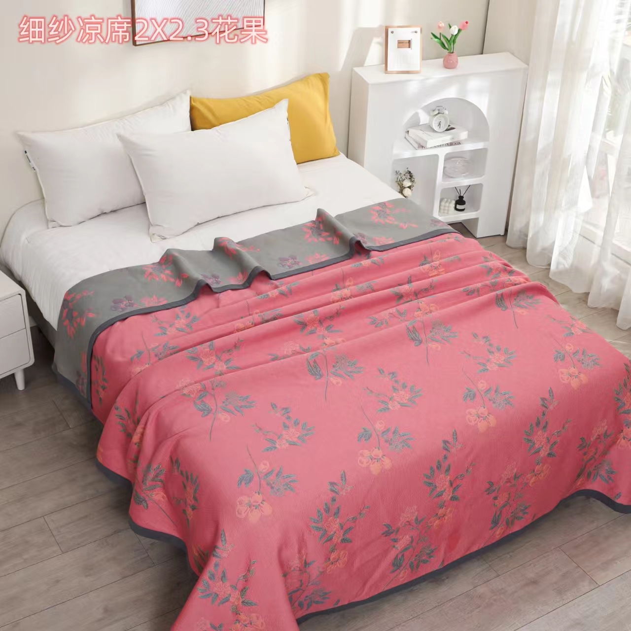 100支精梳棉高端床盖亲肤柔软200*230cm-福禄果