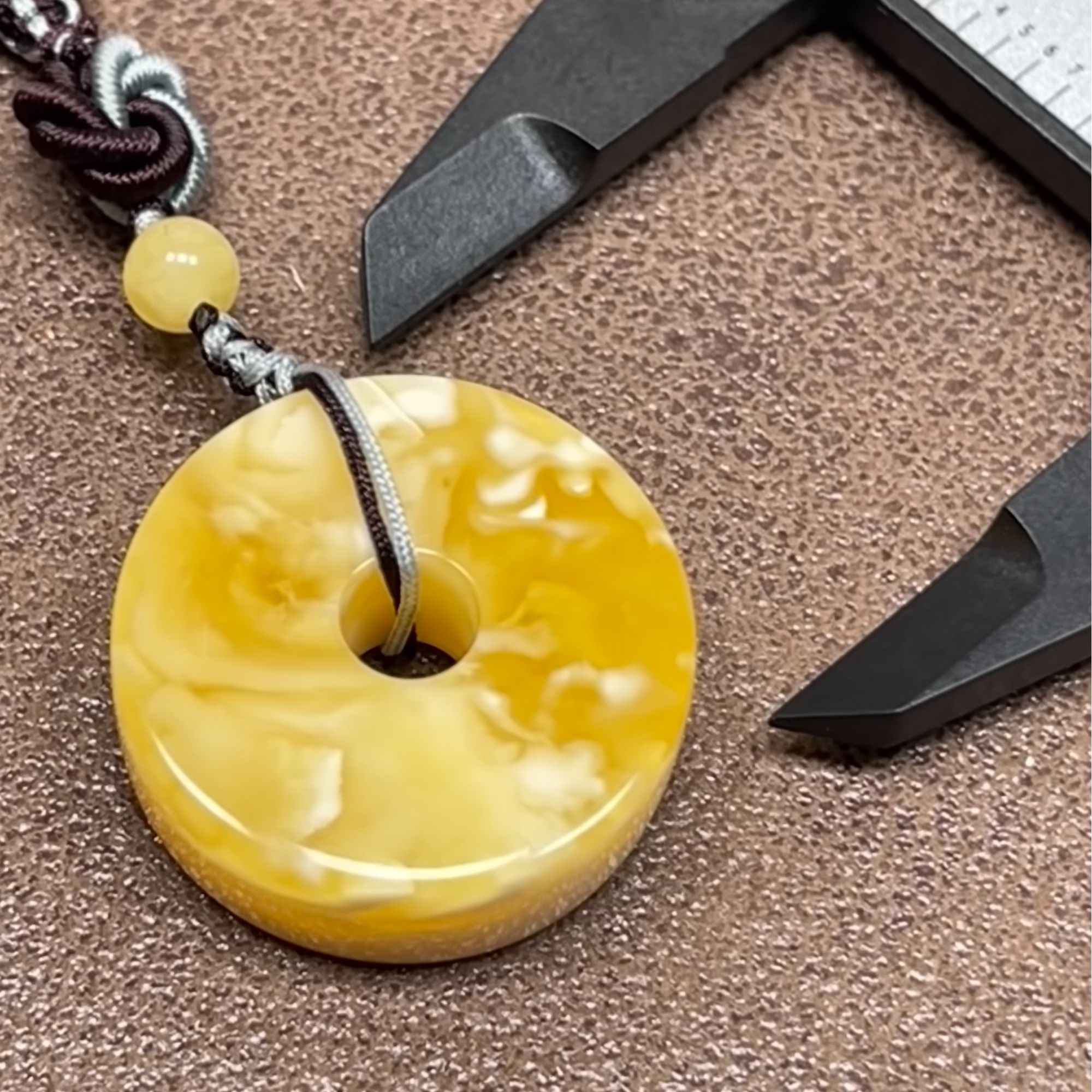 【福喆珠宝】天然琥珀蜜蜡精精工打磨和氏璧