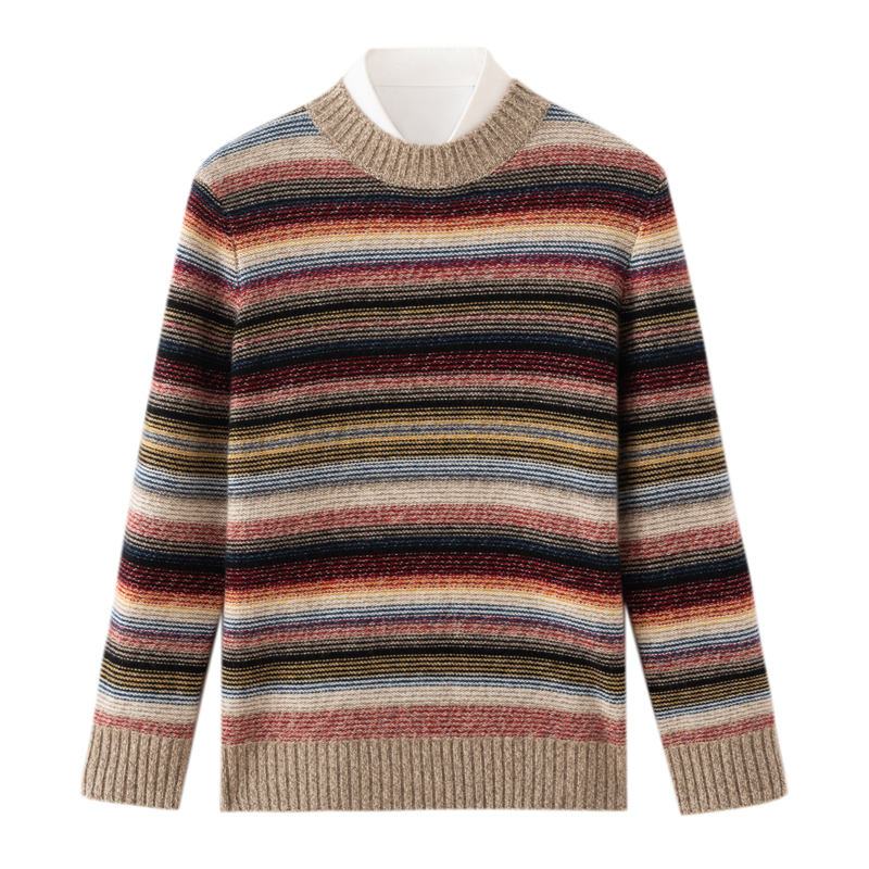 600克康赛妮18色男士花纱羊绒套装时尚秋冬加厚100%纯山羊绒